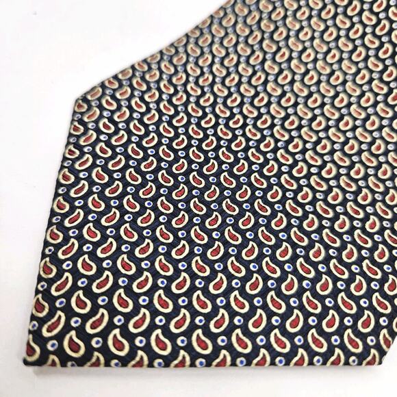 Vtg Polo Ralph Lauren Men Neck Tie Red Blue Silk Paisley Teardrop Designer 57" - Picture 3 of 6